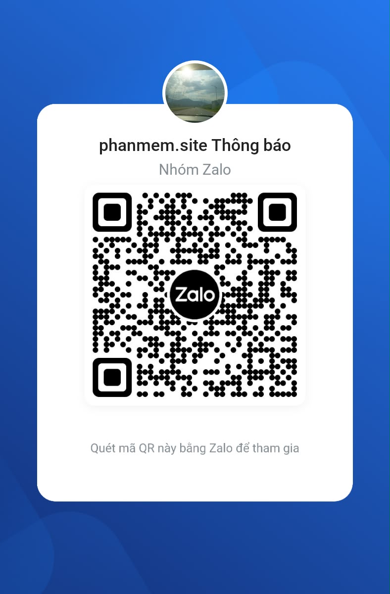 QR nhóm Zalo phanmem.site hỗ trợ
