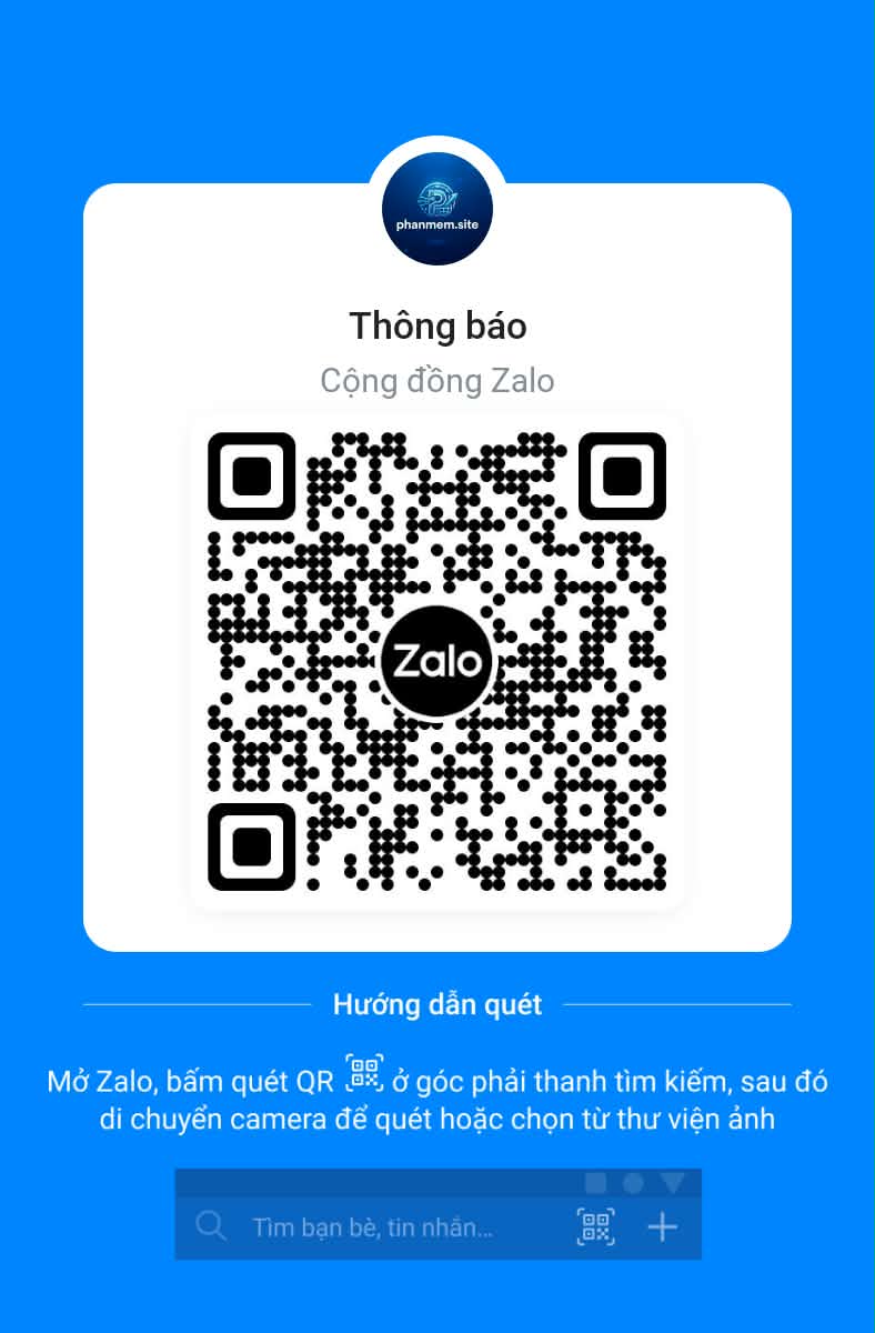 QR nhóm Zalo phanmem.site hỗ trợ